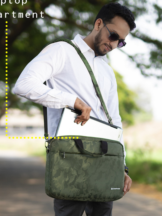 Olive green store laptop bag